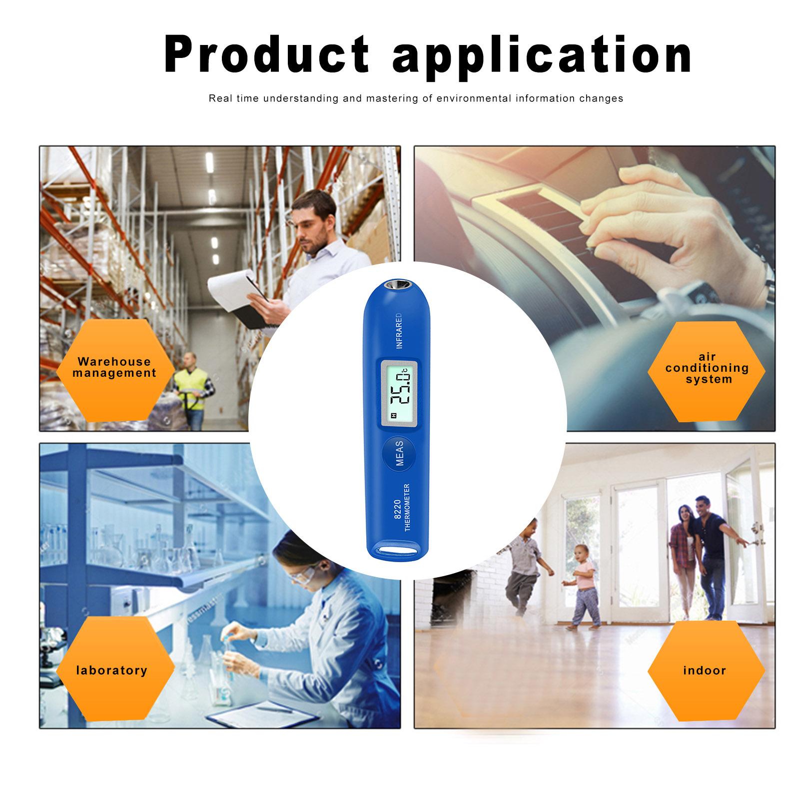Bút đo nhiệt độ với màn hình hiển thị LCD Máy dò nhiệt độ hồng ngoại kỹ thuật số mini 8220 nhỏ gọn & di động