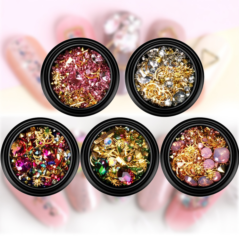 Trang Sức Gắn Nail Hỗn Hợp ZSP Với Kiểu Dáng Phong Phú Để Tạo Nhiều Phong Cách Móng Đẹp, Trẻ Trung, Năng Động, Thiết Kế Thời Trang, Dễ Sử Dụng