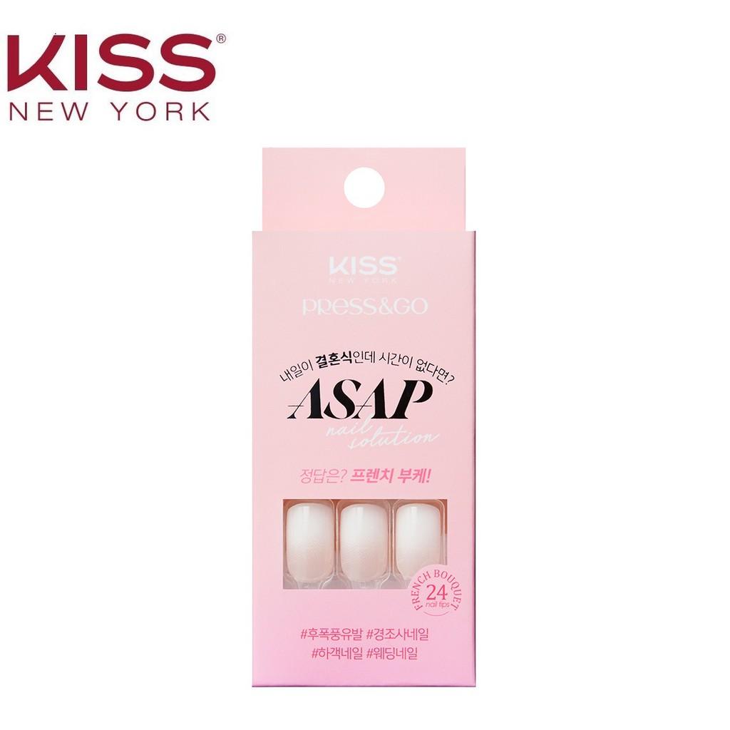 Bộ 24 Móng Tay Gel Tự Dán Press &amp; Go Kiss New York Nail Box - French Bouquet (KKPA06KA)