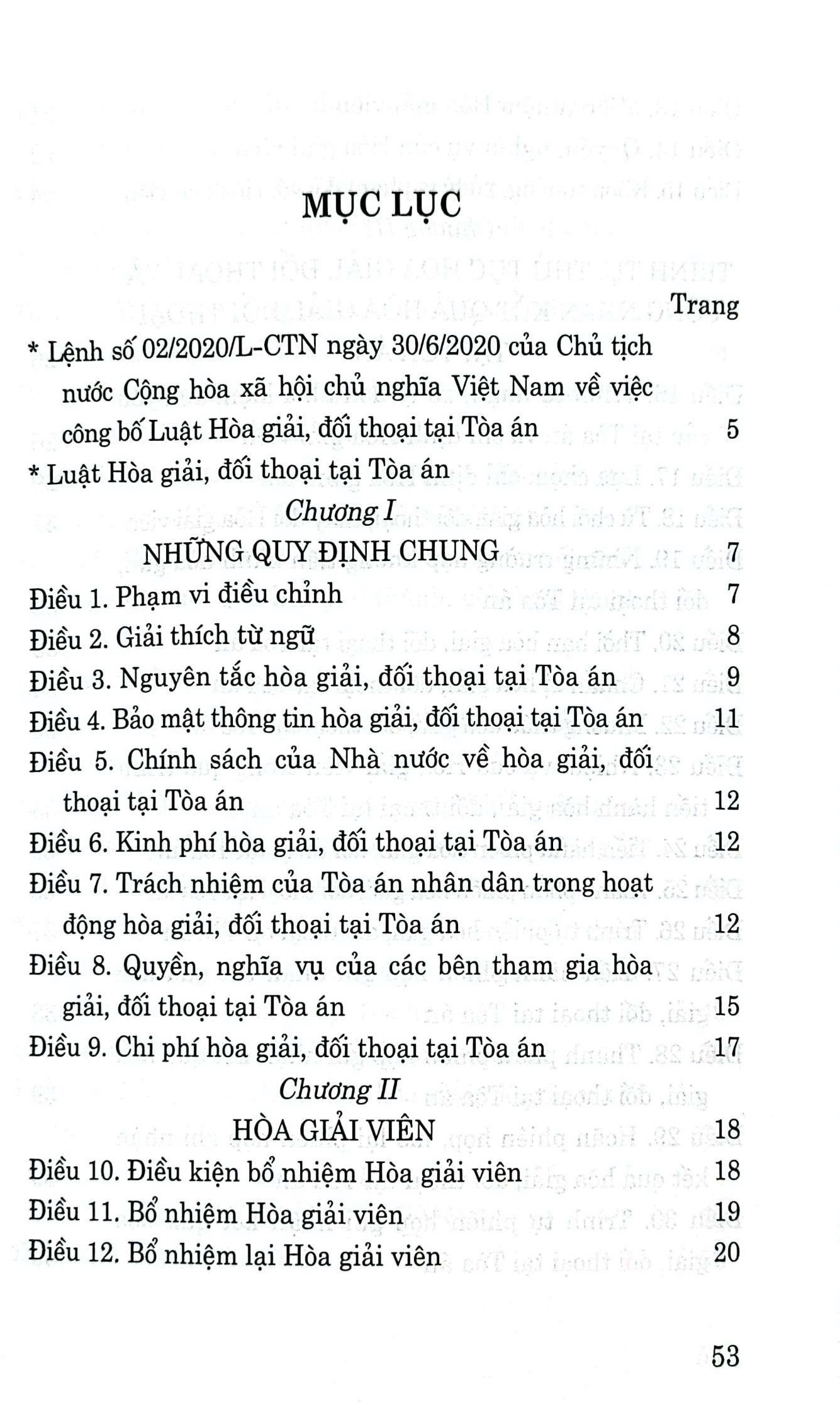 Luật Hòa giải, đối thoại tại tòa án (hiện hành)