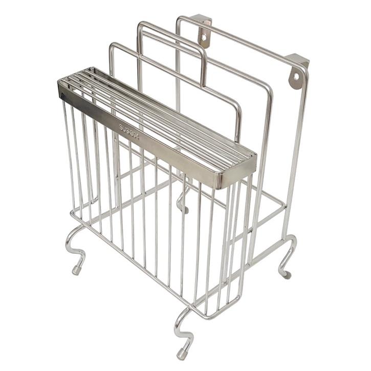 Kệ dao 2 thớt inox 304, kệ để bàn và treo