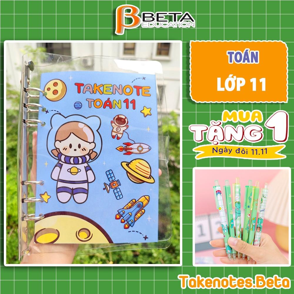 Sổ takenote toán 11, sổ tay ghi chép toán 11, sổ lò xo bìa trong Beta, sổ còng đóng Binder làm sổ planner bullet journal