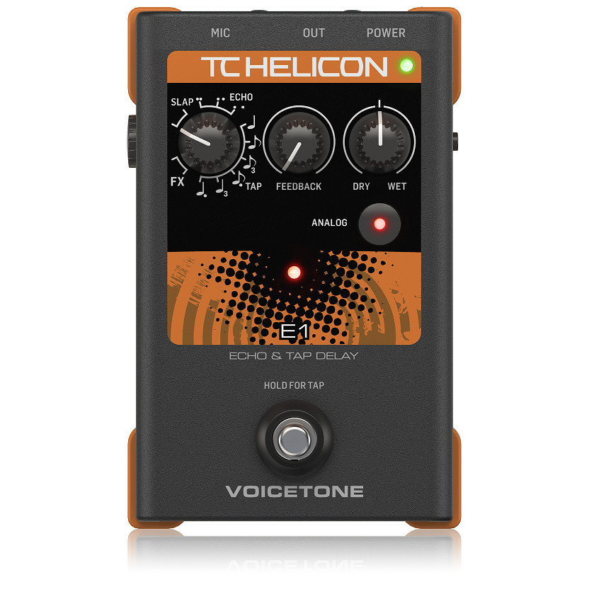 TC-Helicon VoiceTone E1 Echo &amp; Tap Delay Vocal Pedal-Hàng Chính Hãng