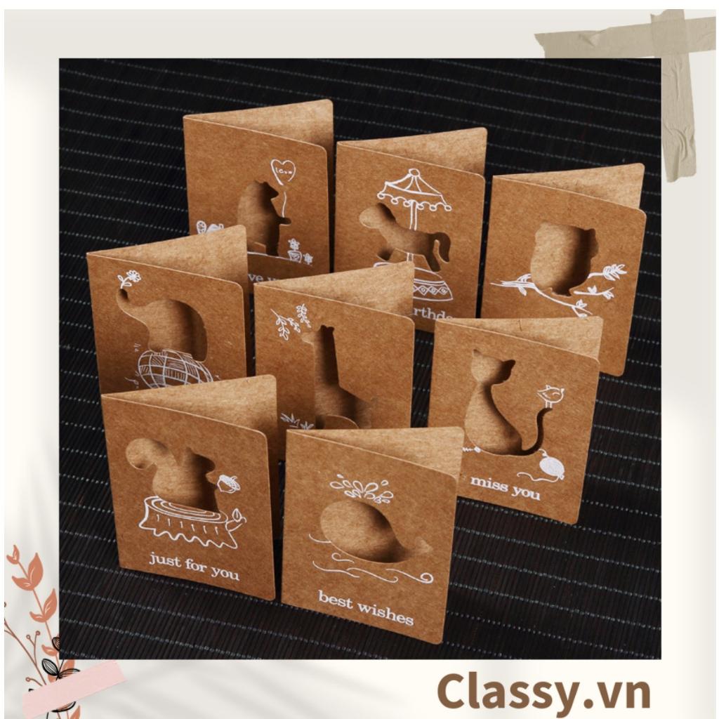 Thiệp chúc mừng Classy hình động vật 6.5x9.2cm, chúc mừng 8-3, 20-11, Sinh Nhật, Lễ lạt, Cảm Ơn , Tình Yêu Q1157