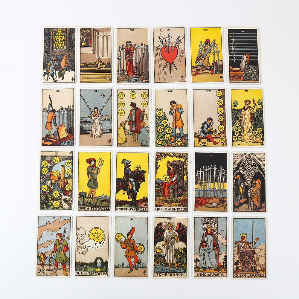 [Mạ Cạnh] Bộ Bài Tarot Waite Smith Hộp Thiếc 78 Lá 98x58 Mm Tặng Đá Thanh Tẩy