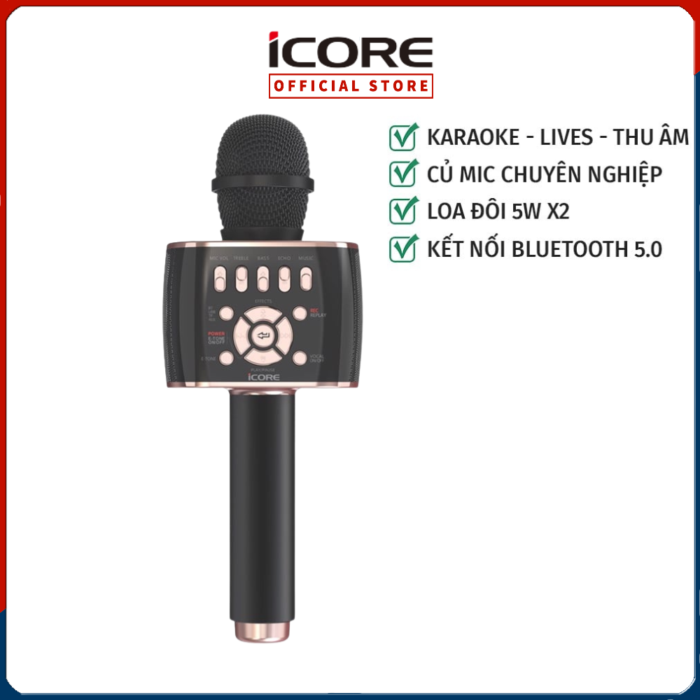 Micro Karaoke kèm loa bluetooth iCore M99-PRO - Hàng chính hãng