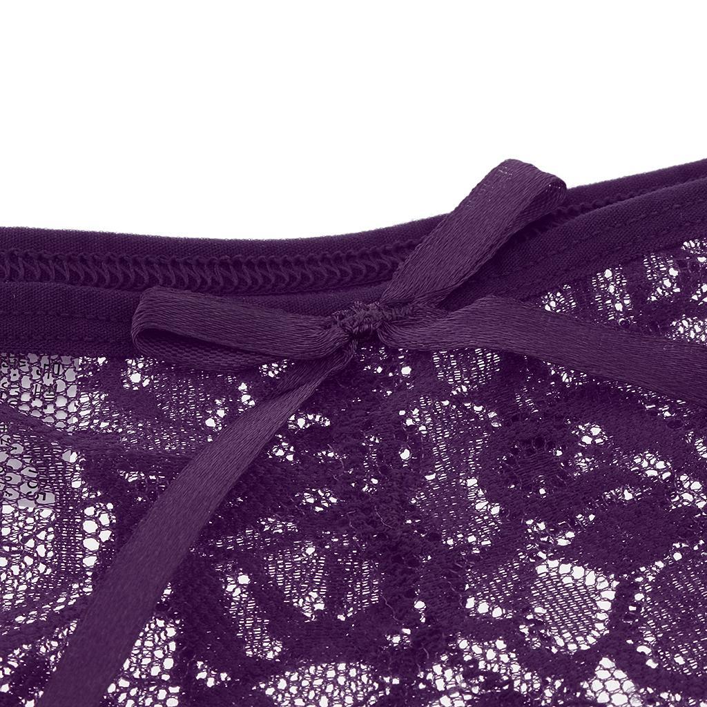 3-6pack Womens Sexy Floral Lace Thong Underwear Crotchless Panties Lingerie