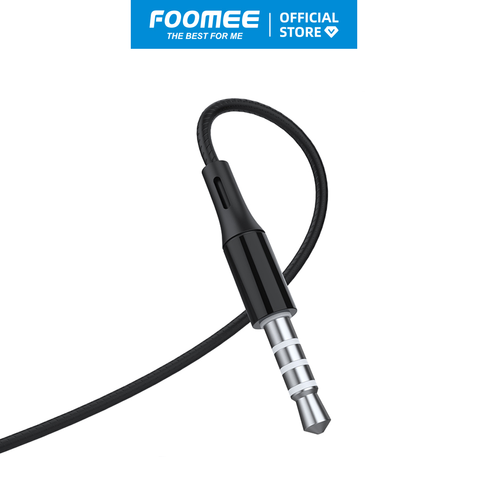 Tai nghe có dây FOOMEE QA46 - Màu Thạch Anh - Âm Thanh HiFi Đầu Cắm 3.5mm - Hàng chính hãng