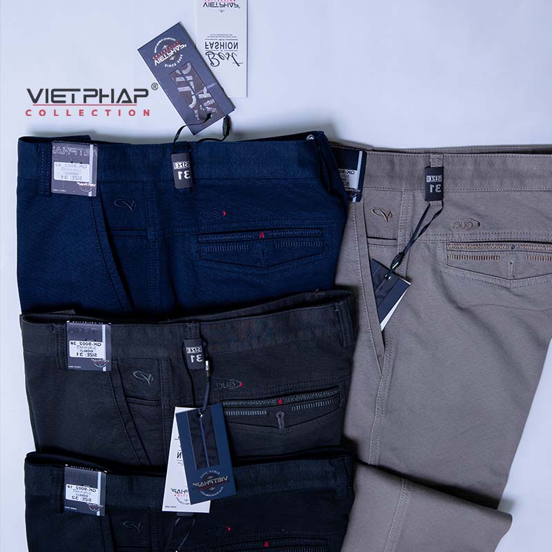 Quần Kaki Nam Không Ly VIỆT PHÁP / Hoạ Tiết Chìm Cao Cấp 9002
