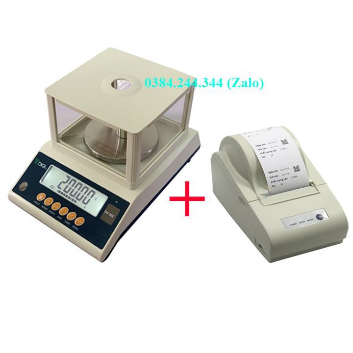 Bộ sản phẩm cân điện tử kỹ thuật 3 số lẻ Digi DS mức cân tối đa 300g, độ chia 0.001g kết nối với máy in bill/ tem nhãn
