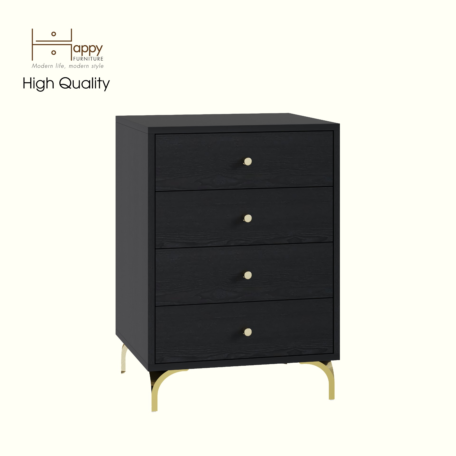 HAPPY FURNITURE , Tủ lưu trữ 4 ngăn kéo - HAPPI, THK_269 , 50cm x 45cm x 72cm DxRxC