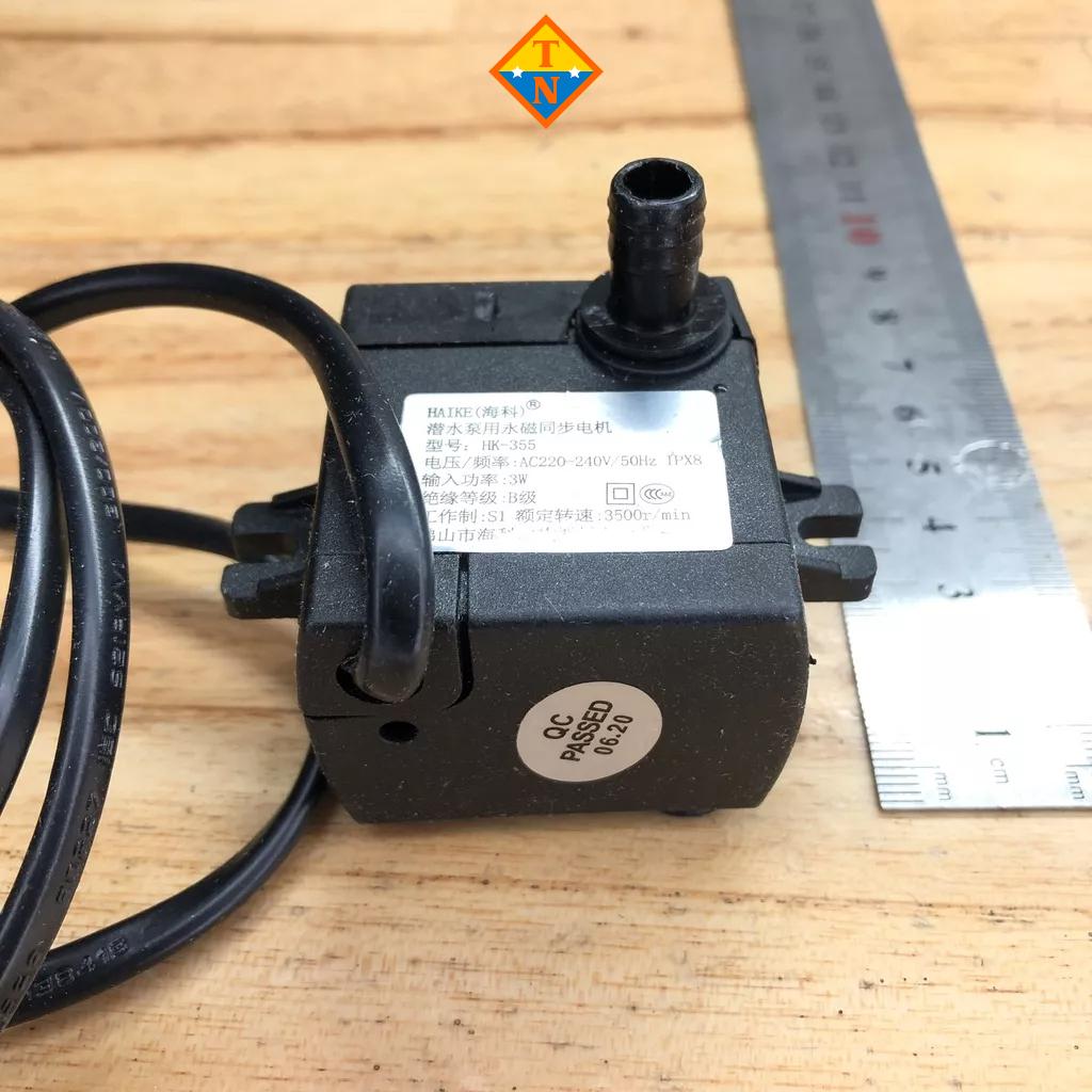 Bơm chìm mini 3W, 220Vac cho hồ cá, quạt hơi nước...