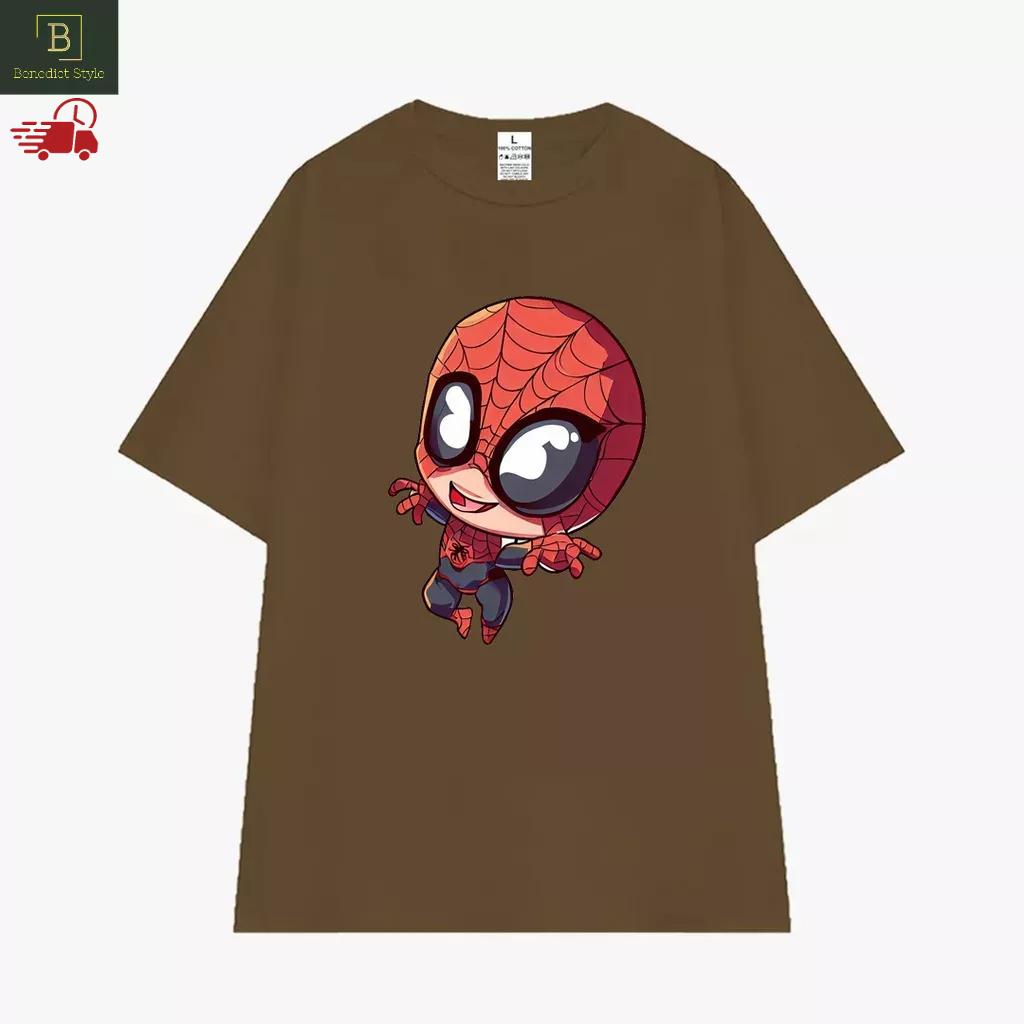 Áo thun tay lỡ unisex áo phông nam nữ oversize hình Spider man mini vui nhộn