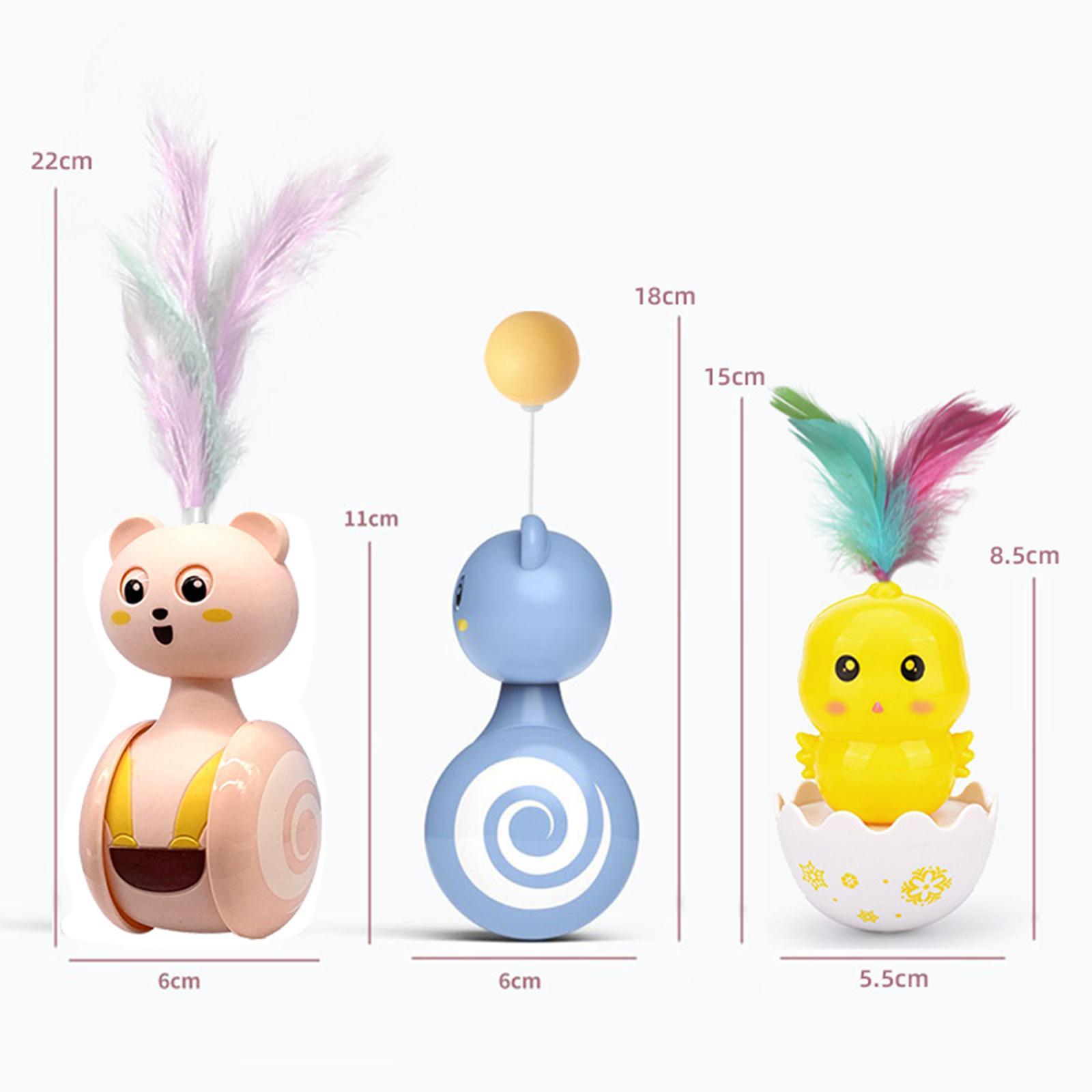 Cat Toys Funny Automatic Rotating Cat Tumbler Feather Pink