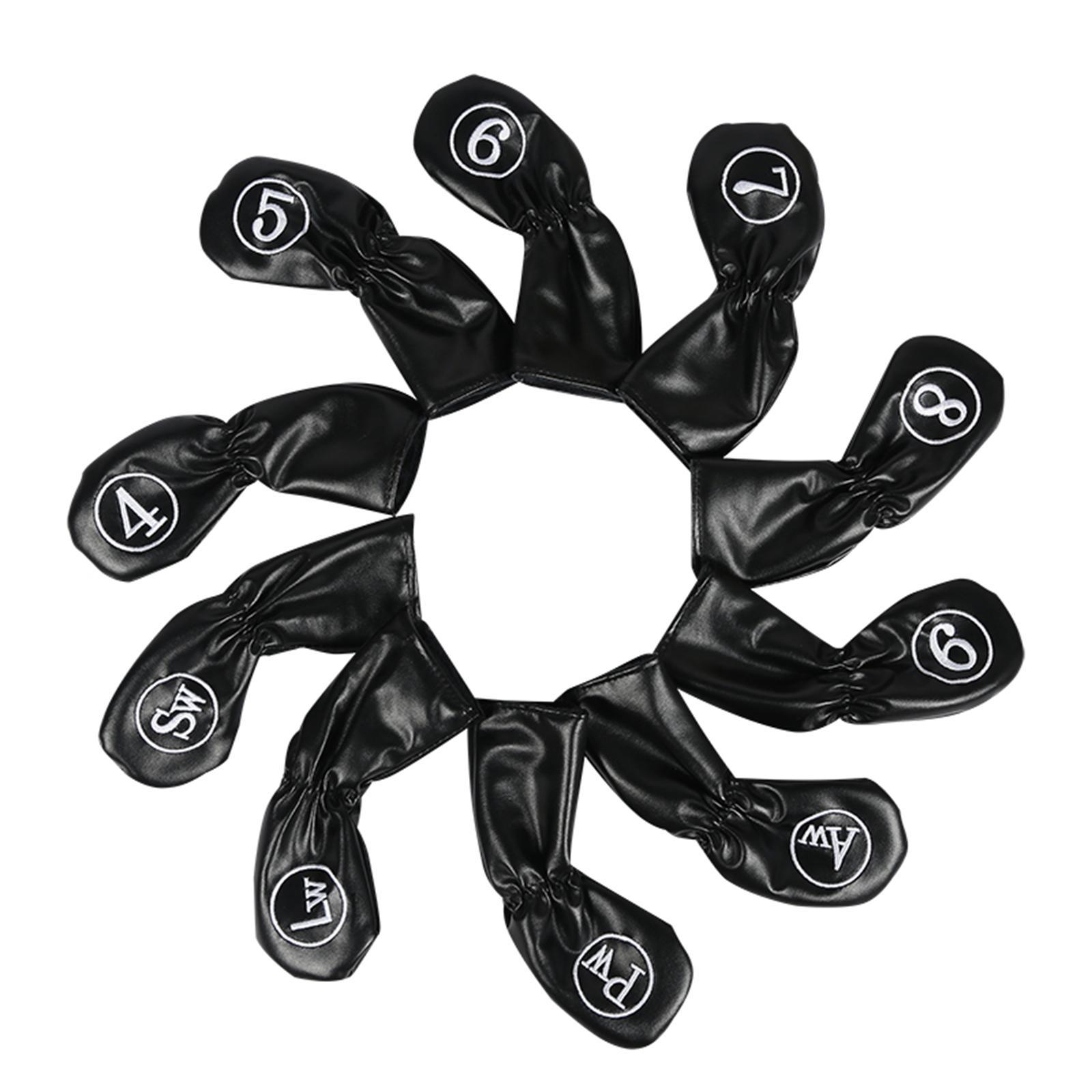 10x Golf Iron Covers Set Protector Golf Wedges Headcovers Golf Club Headcovers with Number Tags for Display Golfer Putters Golfers Women Men
