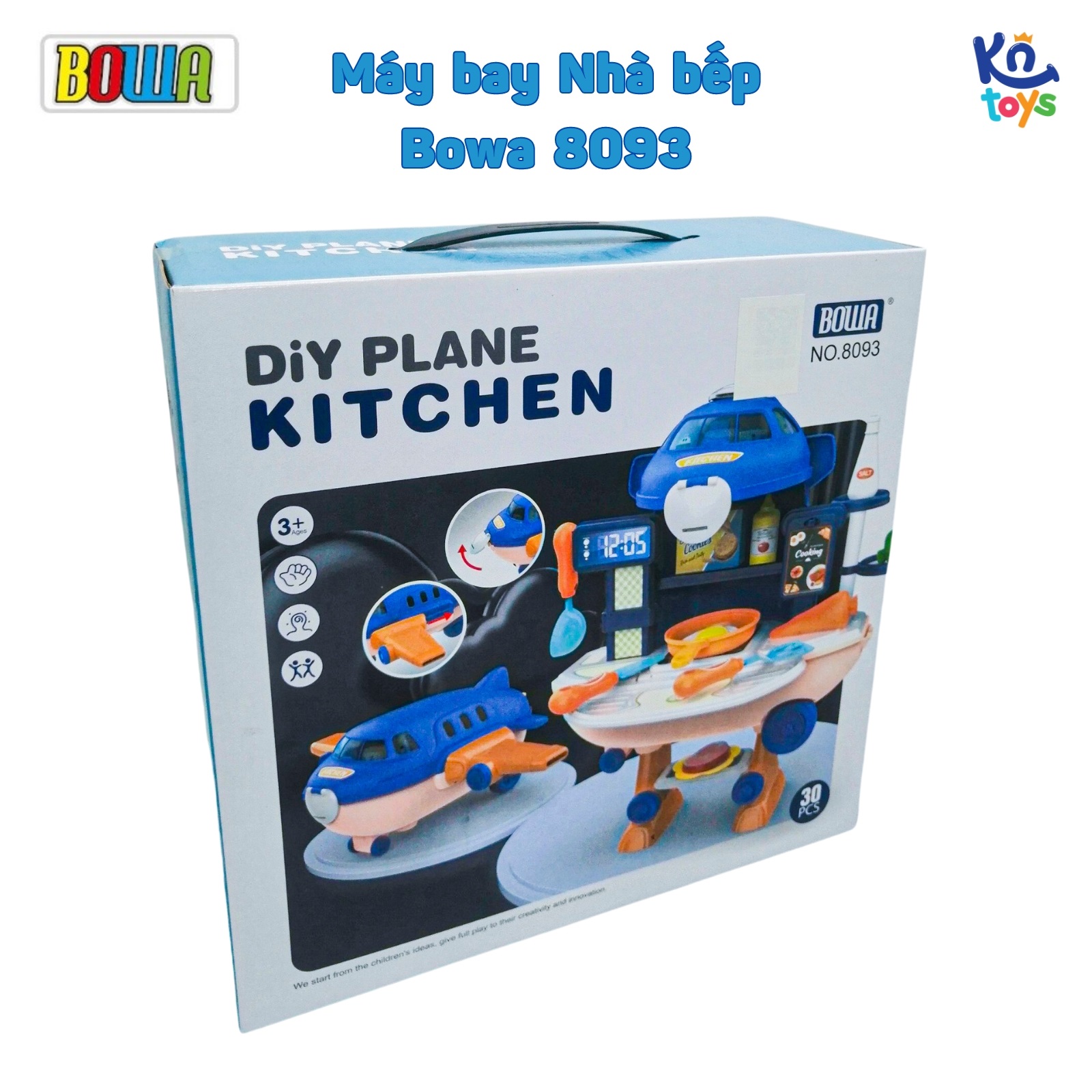 Bộ Đồ Chơi Hướng Nghiệp Nhập Vai Bowa 8093 - Máy Bay Nhà Bếp 30 chi tiết 2 in 1