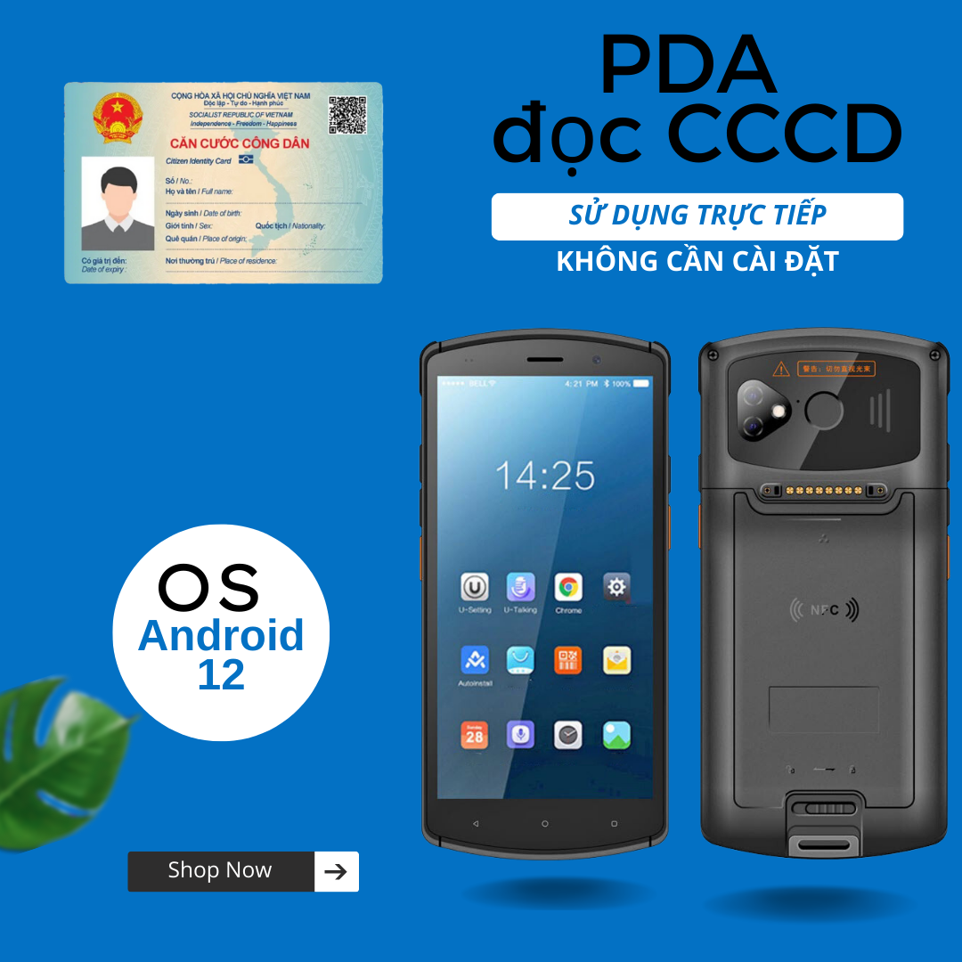 Máy quét mã vạch PDA đọc được CCCD – Máy kiểm kho PDA Android 12 – Máy PDA JK01 (Hàng chính hãng)