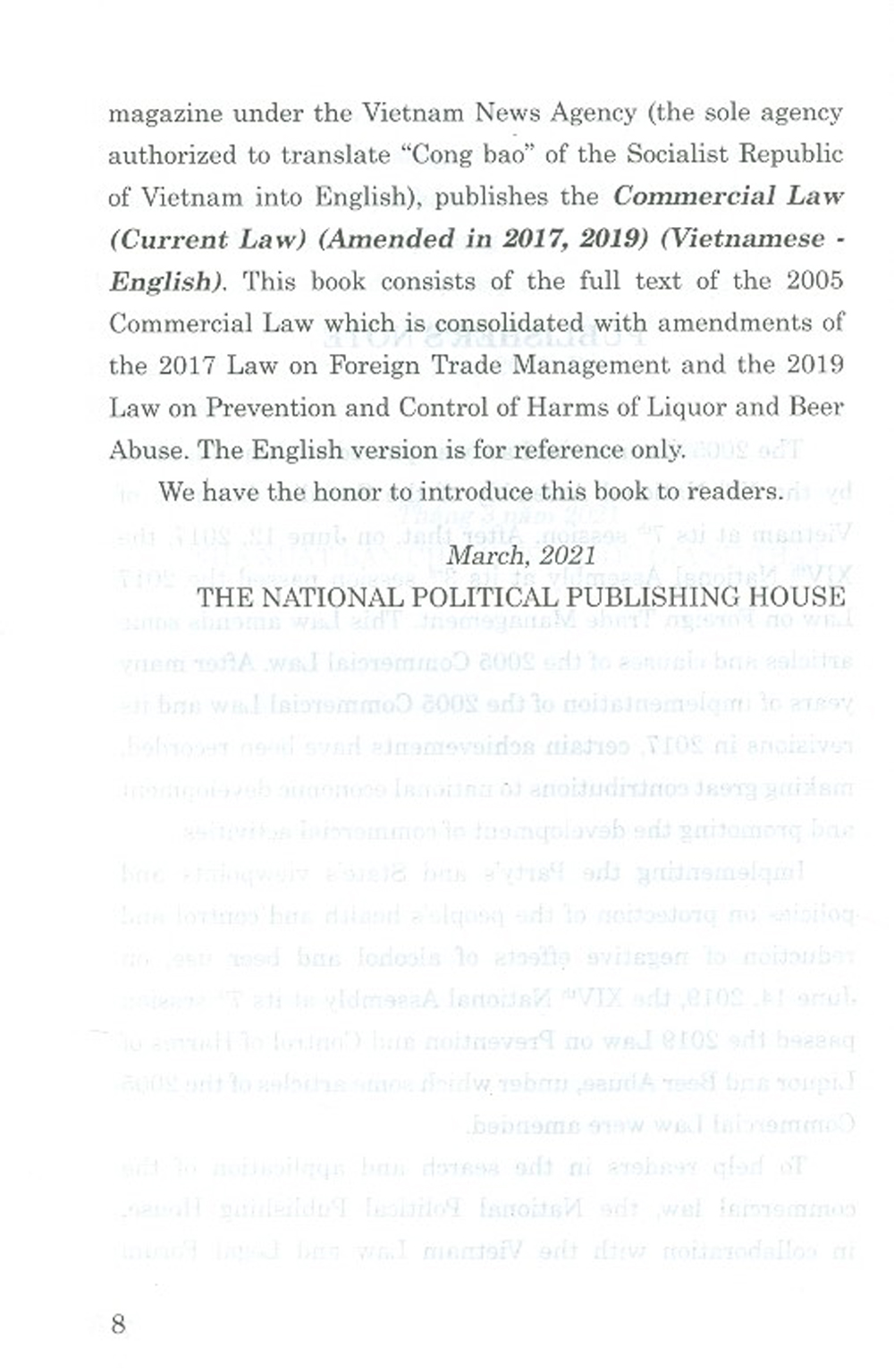 Luật Thương Mại (Hiện Hành) (Sửa Đổi Năm 2017, 2019) (Song Ngữ Việt - Anh) Commercial Law (Current Law) (Amended In 2017, 2019) (Vietnamese - English)