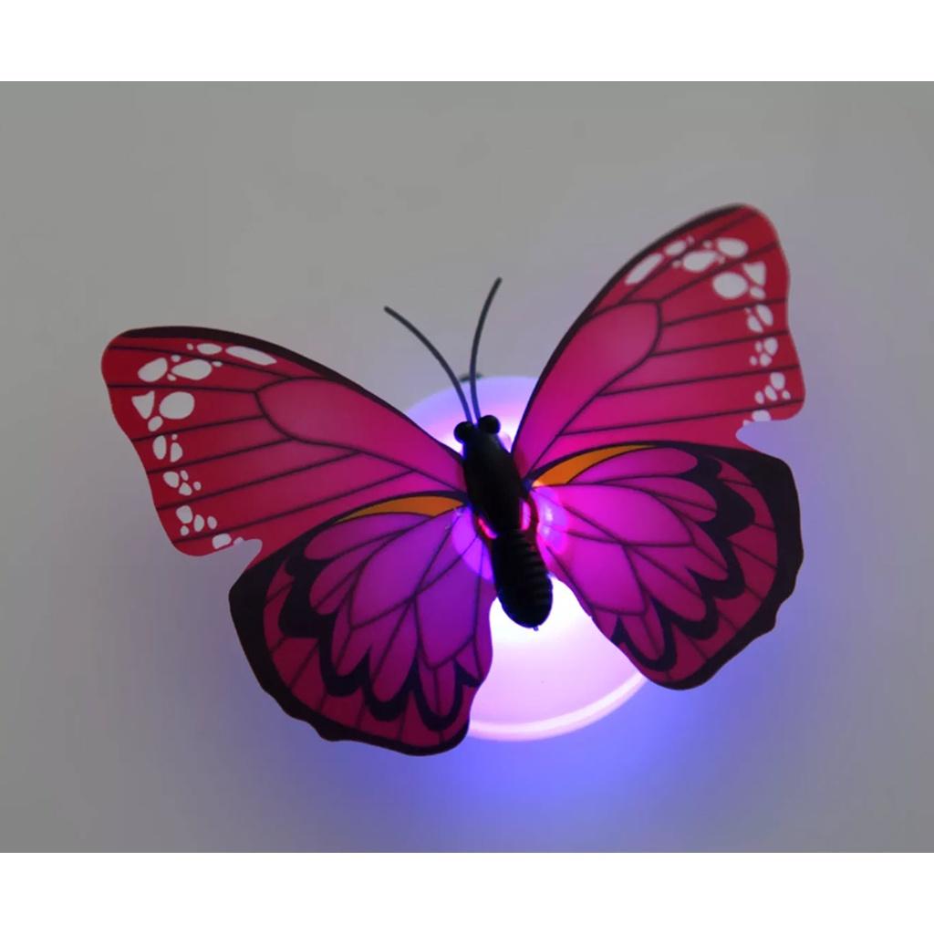 Đèn Led Hình Bướm ban đêm Phát Sáng Đầy Màu Sắc Miếng Dán Đèn Trang Trí sử dụng Bằng Pin Trang trí cho phòng ngủ