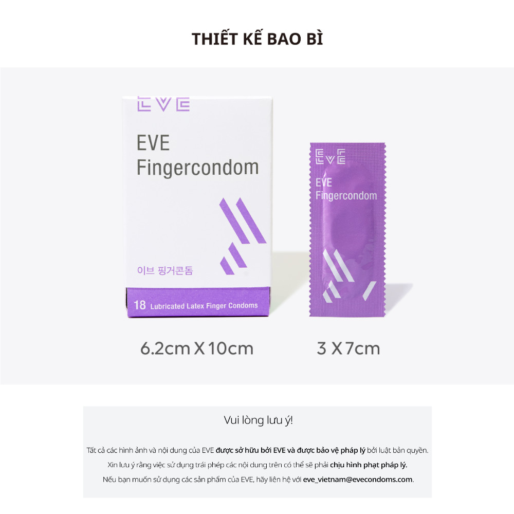 Bao cao su ngón tay EVE Fingercondom - Hộp 18 cái - Cực mỏng | An toàn | Ôm khít