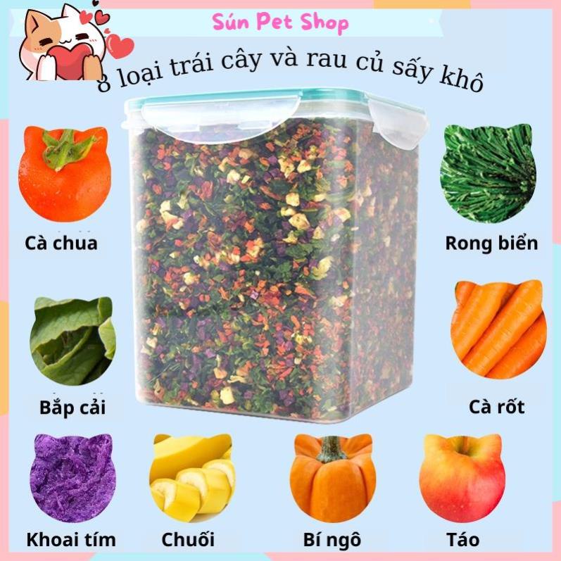 Trái cây và rau củ sấy cho chó mèo
