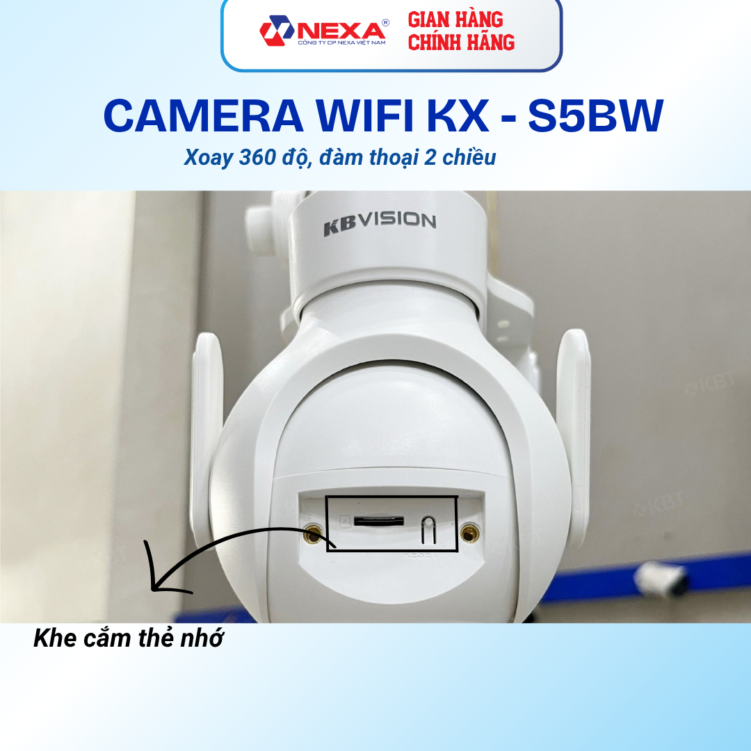 [Tặng thẻ nhớ] Camera WiFi ngoài trời 5MP KX-S5BW thu màu ban đêm, phát hiện chuyển động, có còi hú - Hàng chính hãng