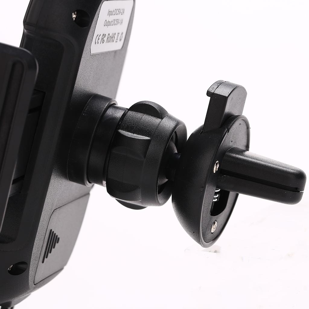 Wireless Charger Car Mount with Qi Fast Charging, Adjustable USB Car Mount Bracket & Air Vent Smart Phone Holder Cradle for iPhone and Samsung