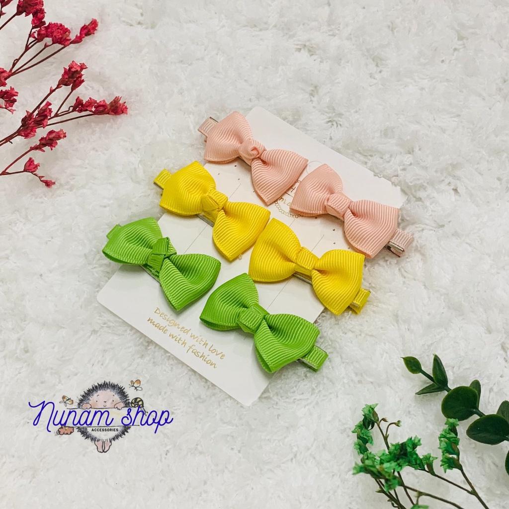 Set6 - kẹp nơ theo màu phối đồ siêu dễ thương-Nunam shop