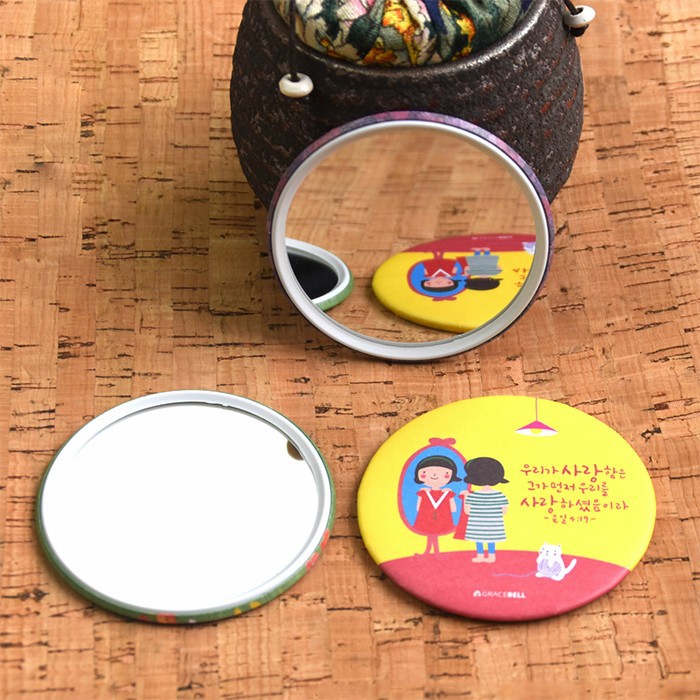 Gương mini Trang Điểm Hàn Quốc Tròn