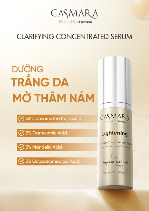 Serum Dưỡng Trắng, Hỗ Trợ Mờ Nám Ban Đêm Casmara LIGHTENING CLARIFYING CONCENTRATED SERUM 30ML