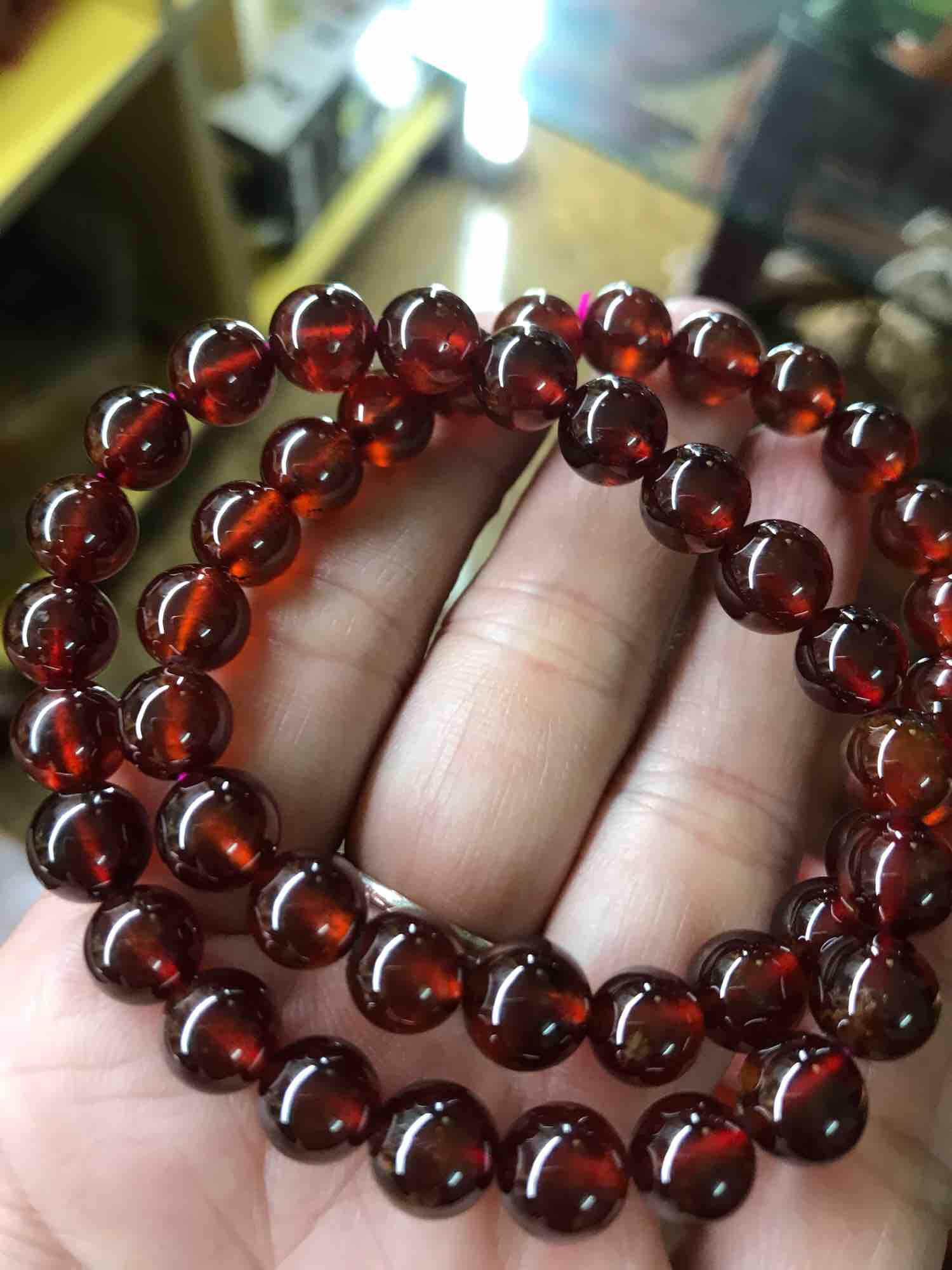 VÒNG ĐỎ CAM ĐÁ GRANET 8mm TỰ NHIÊN NỮ MỆNH HOẢ THỔ