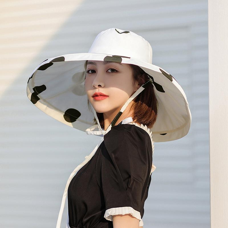 Chất Lượng Cao Phụ Nữ Mùa Hè Thời Trang Siêu Lớn Rộng Vành Đi Biển Người Cá Nắp Gấp Gọn Chống Tia UV Chống Nón Chống Nắng Xô