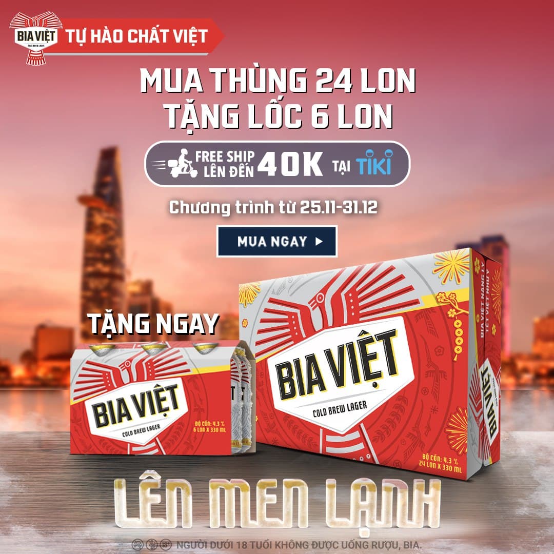 Bia Việt 330ml thùng 24 lon