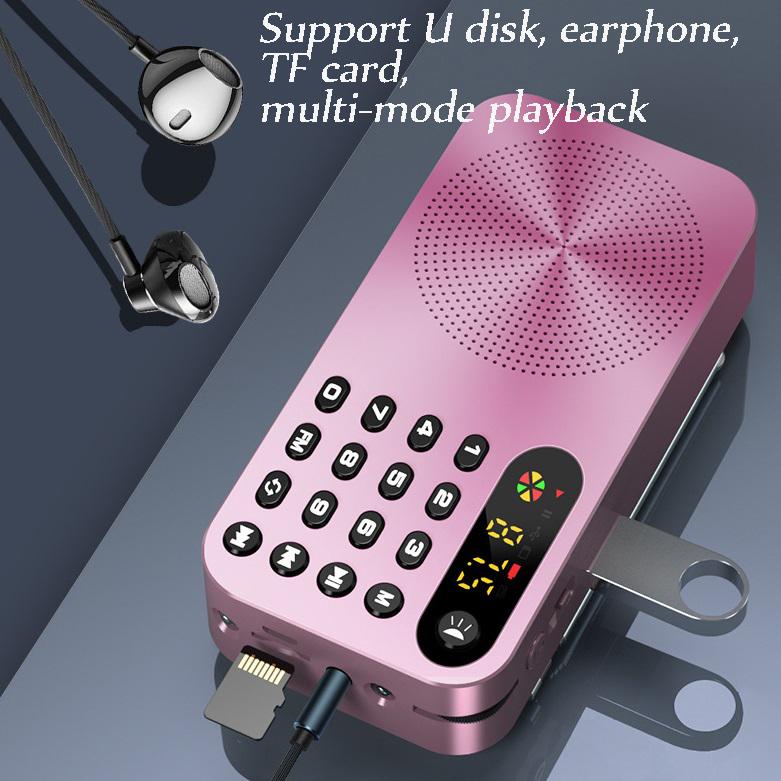 Q6 Multi-function Fm Radio 3600mah Battery Rechargeable Led Digital Display Radio