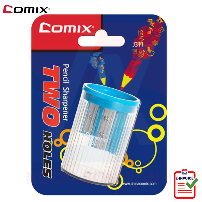 Combo 02 vỉ chuốt bút chì 2 lỗ Comix J311