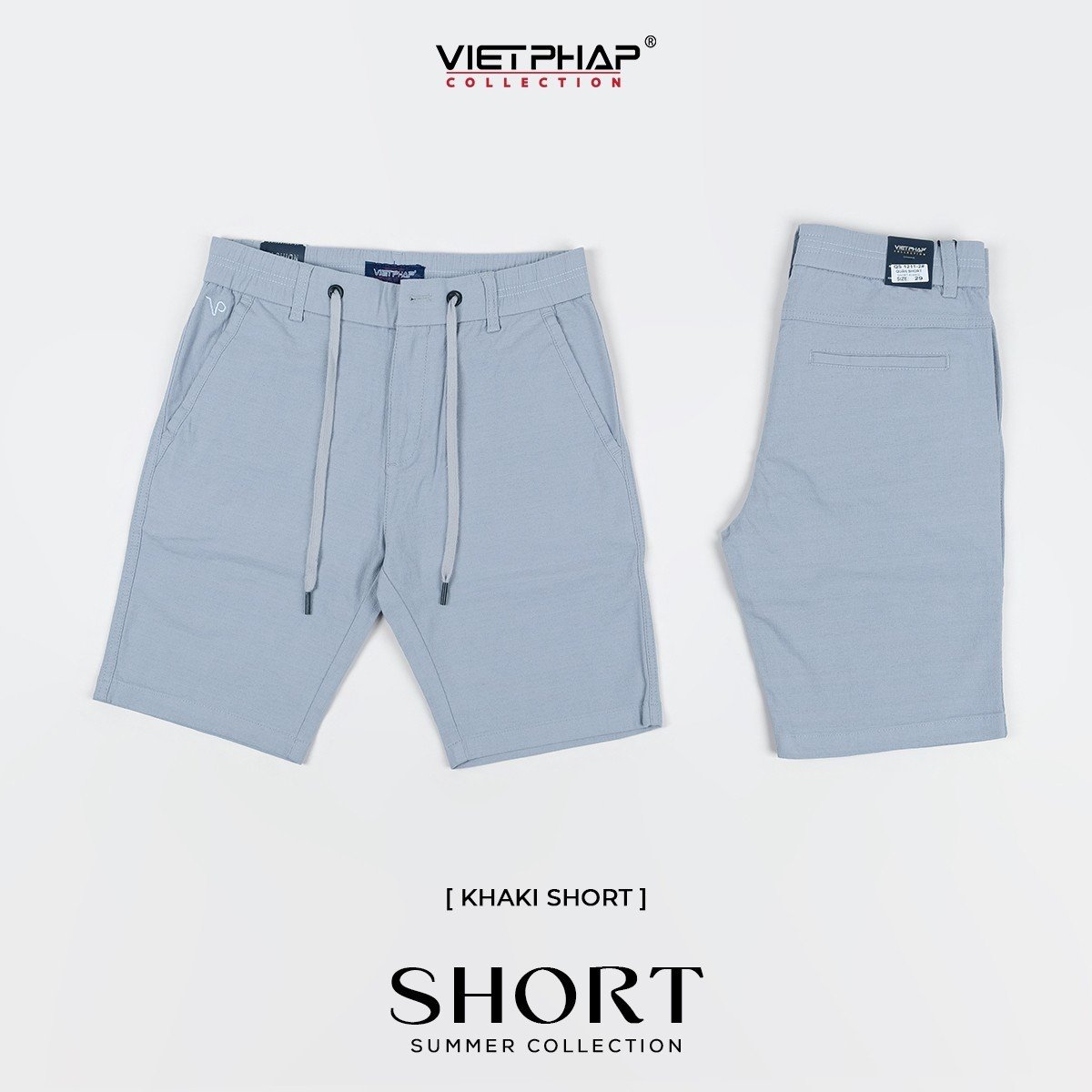 Quần Short Kaki Cao Cấp VIỆT PHÁP/ Form basic/ thêu logo sườn, chất liệu dệt cotton mềm mịn hút mồ hôi ,không phai màu 1211