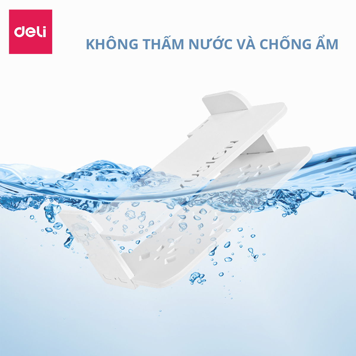 Kệ Wifi Treo Tường , Giá Đỡ Wifi Đầu Kỹ Thuật Số Modem Máy Chiếu Chất Liệu Cao Cấp Màu Trắng 2 Tầng Không Cần Khoan Deli - VS960 VS961