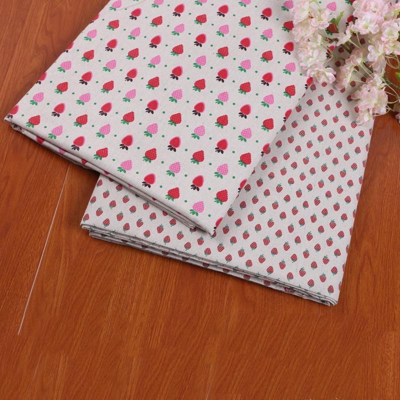 Vải Bố Vải Canvas Hoạ Tiết Dâu Tây May Rèm Cửa Sổ Nhà Bếp Màn Cửa Decor Trang Trí