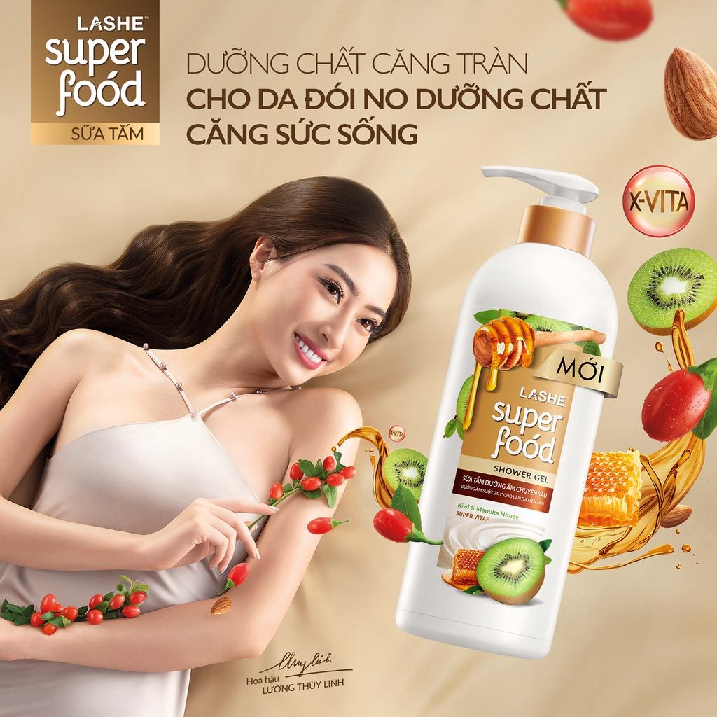 Sữa tắm LASHE SUPERFOOD dưỡng ẩm chuyên sâu 610G