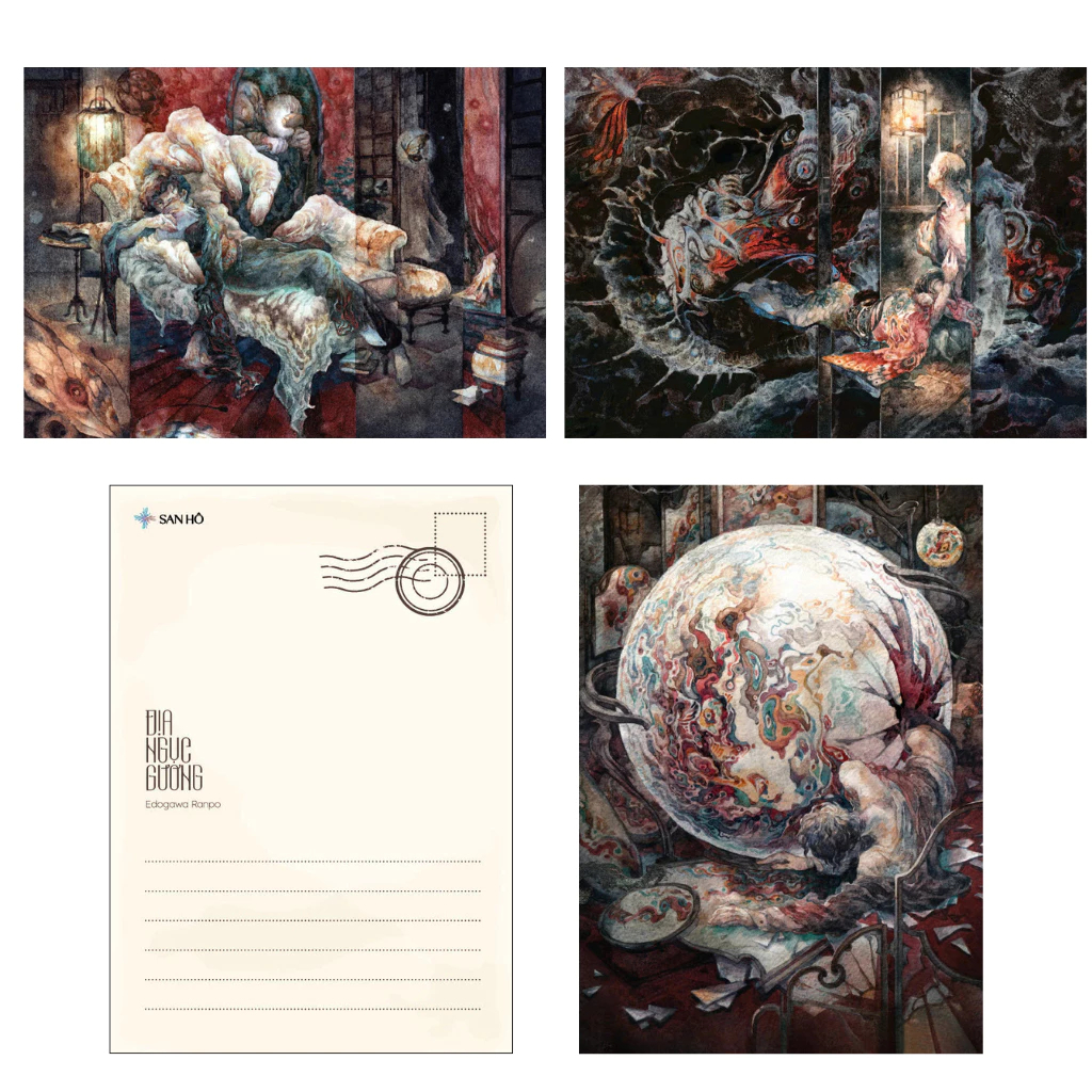 Set 3 Postcard Địa Ngục Gương - Edogawa Ranpo - San Hô Books (Quà tặng khi mua sách)