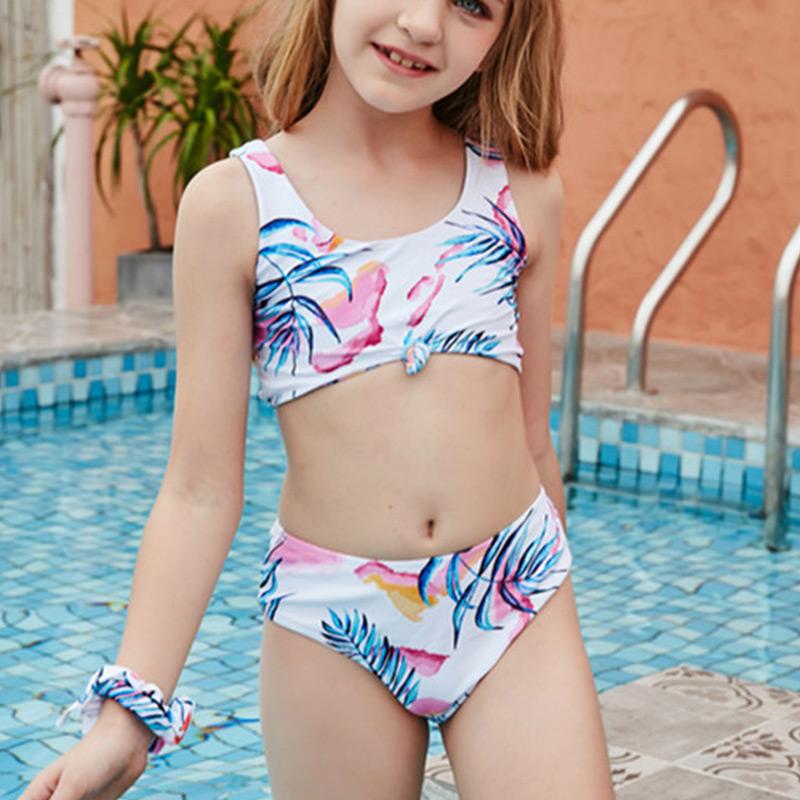 Micendy Cô Gái Bikini Đồ Bơi Cho Con Gái Đồ Bơi Nữ Trẻ Em Kid Cho Bé Bãi Biển Đồ Bơi In Hình Đồ Tắm Thắt Nút Bikini
