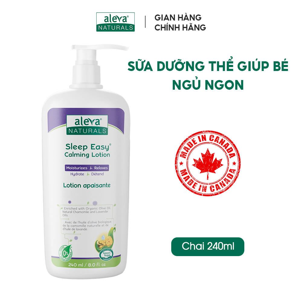 Combo tắm gội, dưỡng ẩm, làm mịn da giúp bé ngủ ngon Aleva Naturals (set 04 sản phẩm)