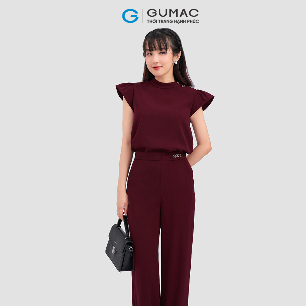 Quần suông phối phụ kiện thời trang GUMAC QC11078