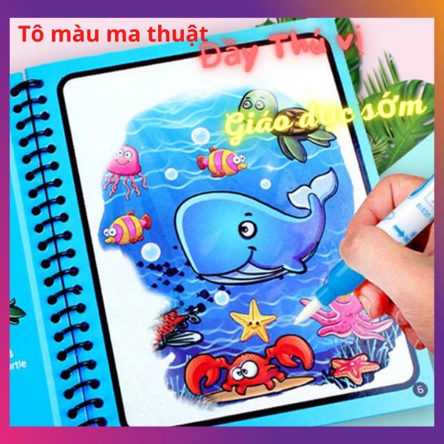 Sách tô màu nước ma thuật, Tập tô màu nước thần kỳ Giáo dục toàn diện Montessori
