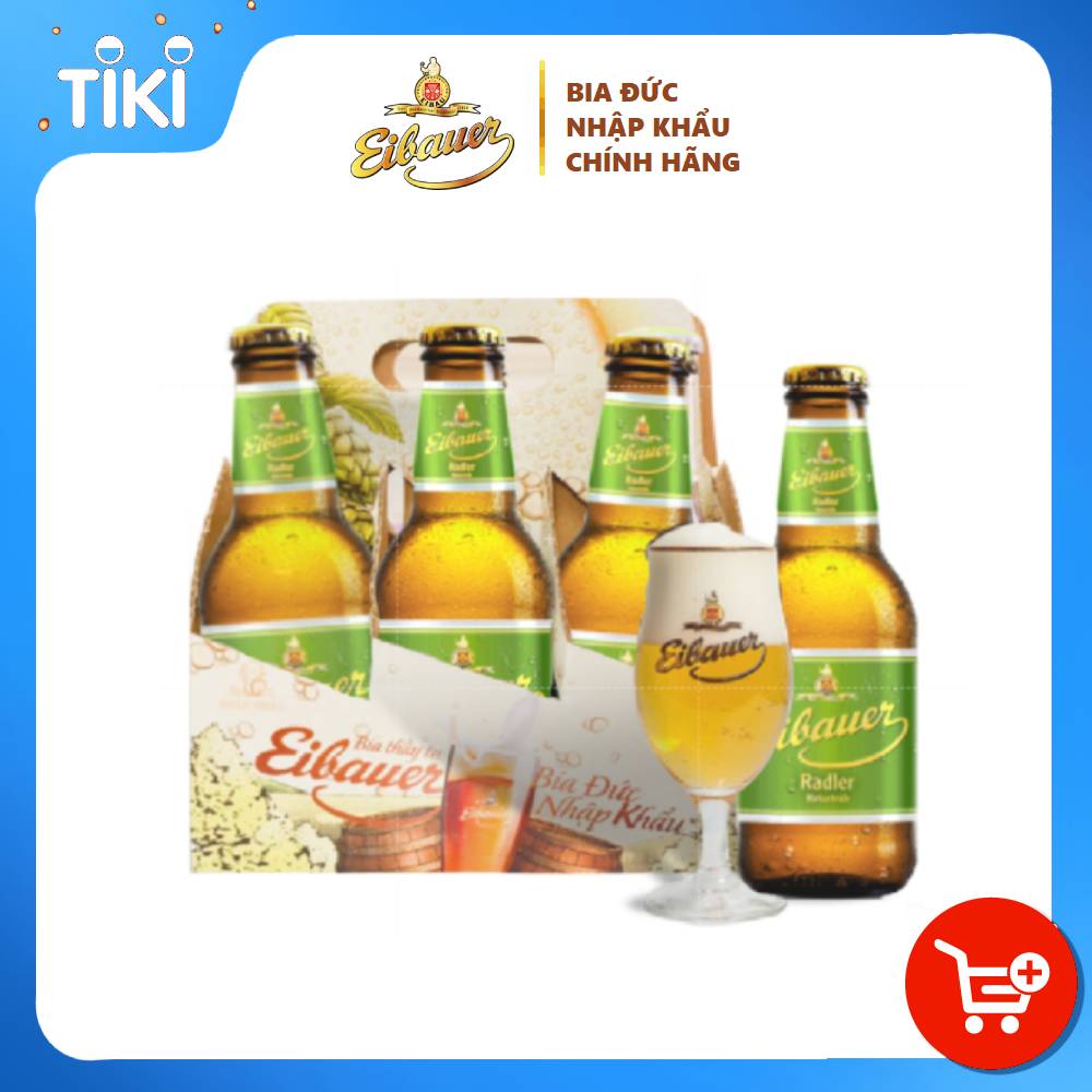 Combo Lôc 6 Chai Bia Đức Eibauer Radler 250ml Hương Vị Trái Cây Vùng Ôn Đới