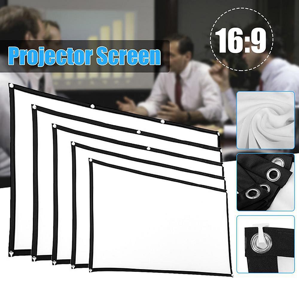 Màn hình chiếu 84 inch Màn chiếu có thể gập lại di động Màn chiếu 16: 9 Polyester cho KTV văn phòng tại nhà