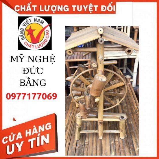 guồng nước tre mini cao 45cm , guồng quay nước hồ  cá, thác nước phong thủy gia đình