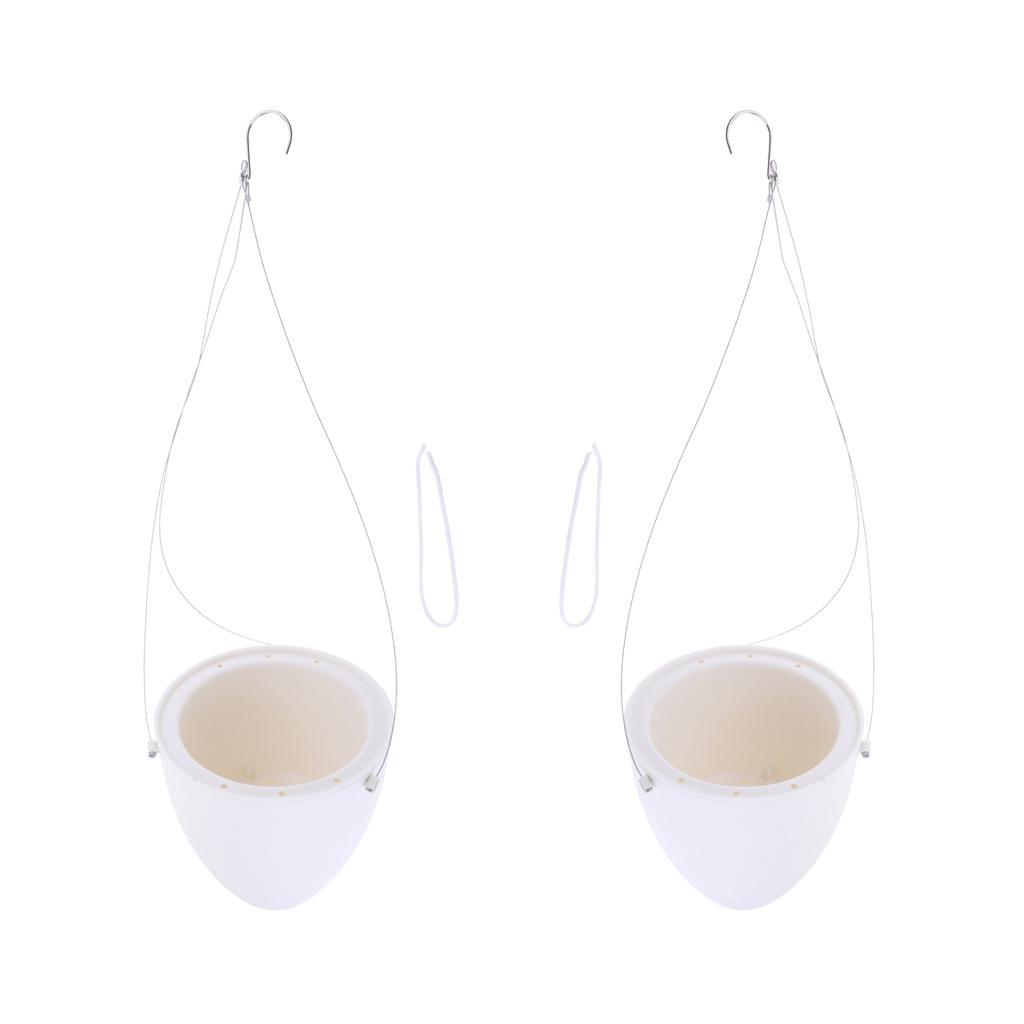 2x Hanging Self Watering Pot Flower Planter Garden Home Decoration W / Chain
