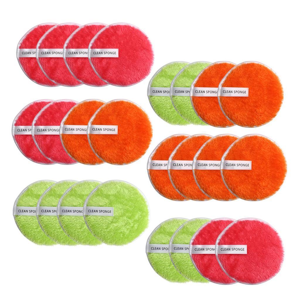 4 Pcs Soft Gentle Make-Up Remover Puff Facial Cleansing Cloth Red
