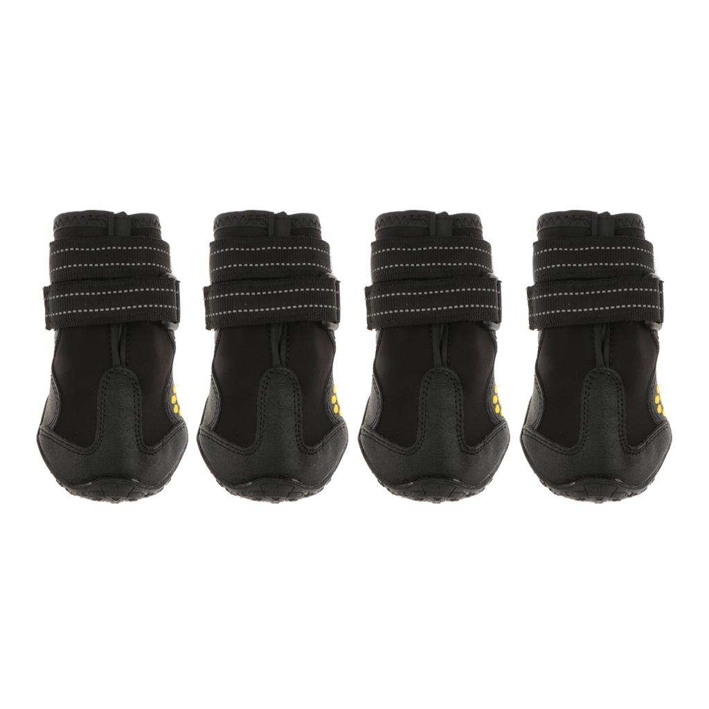 4 Cho Chó Lớn Giày Giày Đi Mưa Tuyết Bootie Giày Chống Trượt Lưng Cao Su S